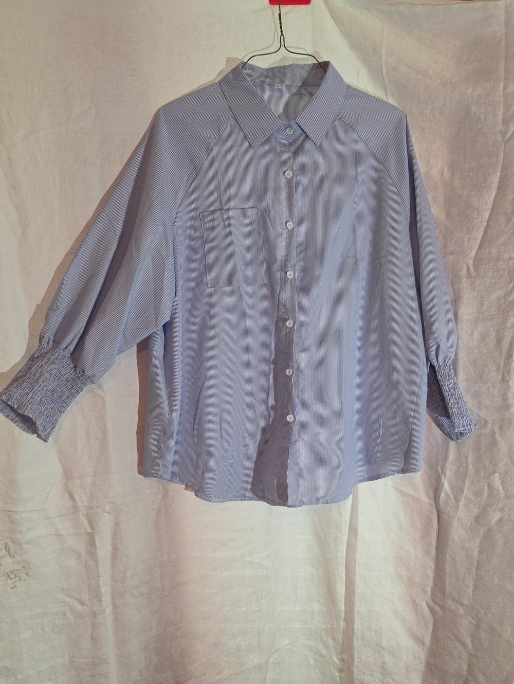 Light Blue Men's Button-Up Shirt - Casual Long Sleeve